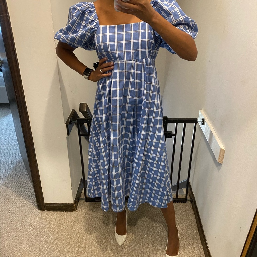 Lulus Chambray and white dress